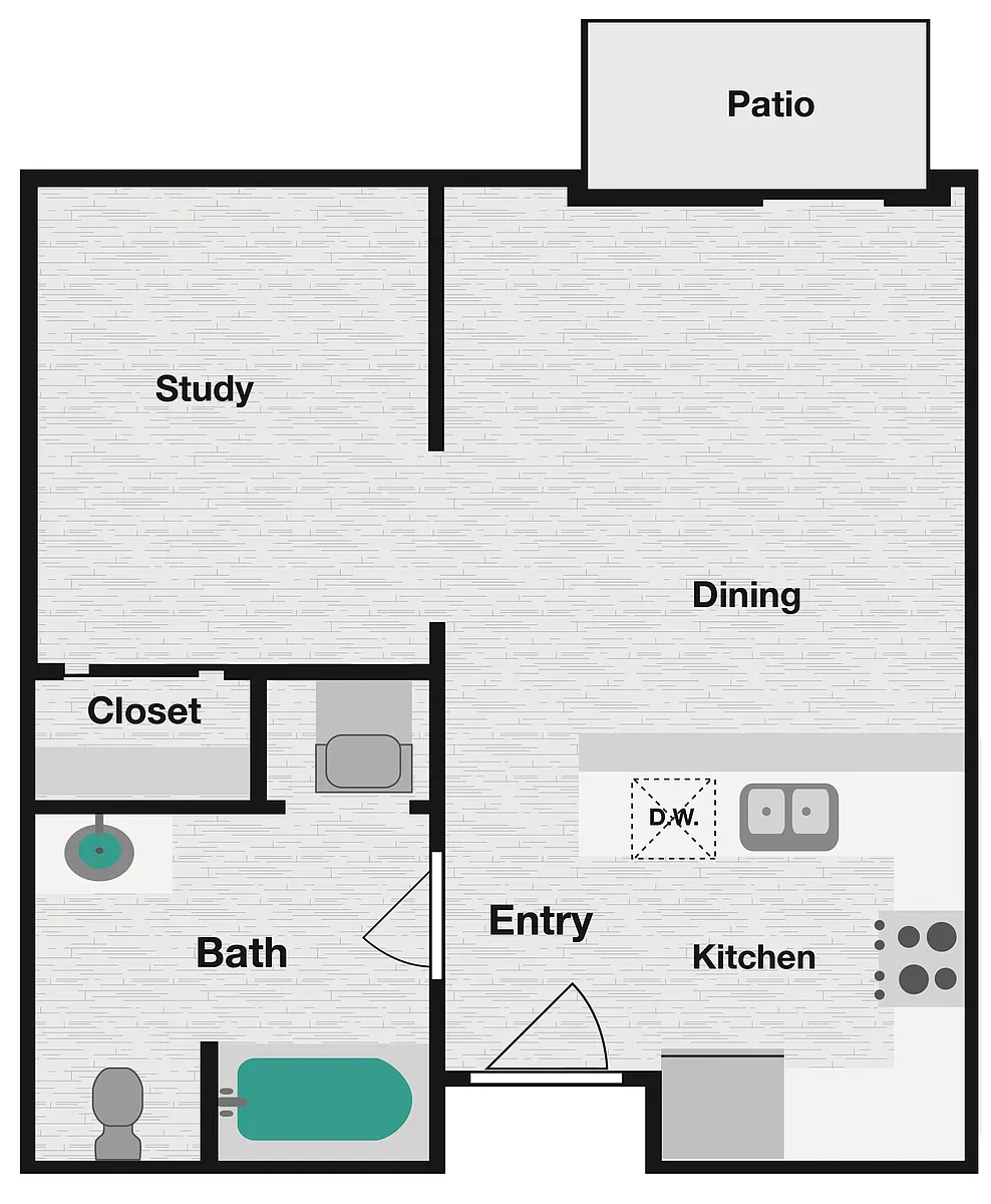 Floor plan Open 1x1 A