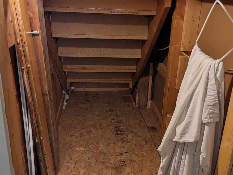 Under stairs indoor storage.