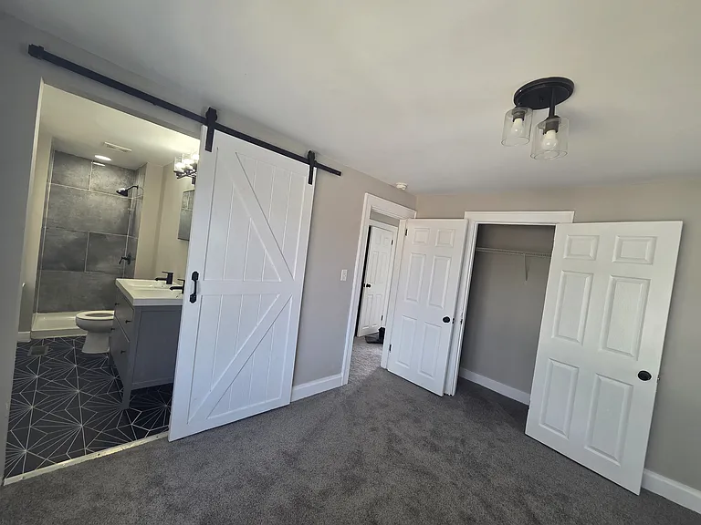 Master bedroom and bathroom