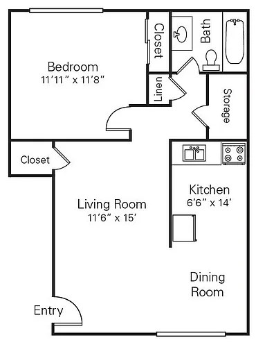 Floor plan 1 Bedroom