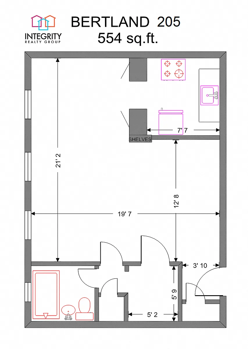 Floor plan The Bertland Studio