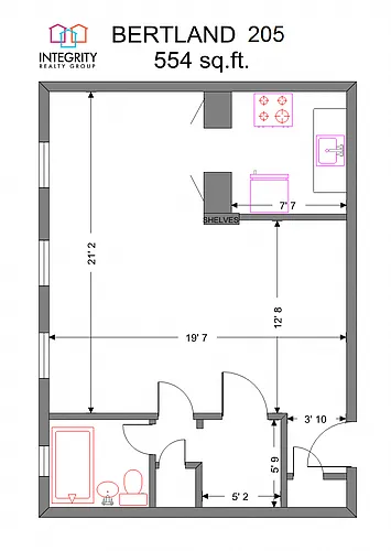 Floor plan The Bertland Studio