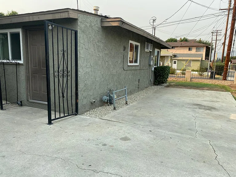 Back door and parking space