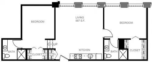 Floor plan 2 Bed/2 Bath-S B10