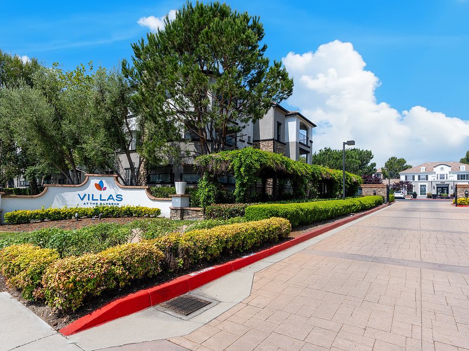 Gated Community Entrance and Signage at Villas at the Gardens Apartments