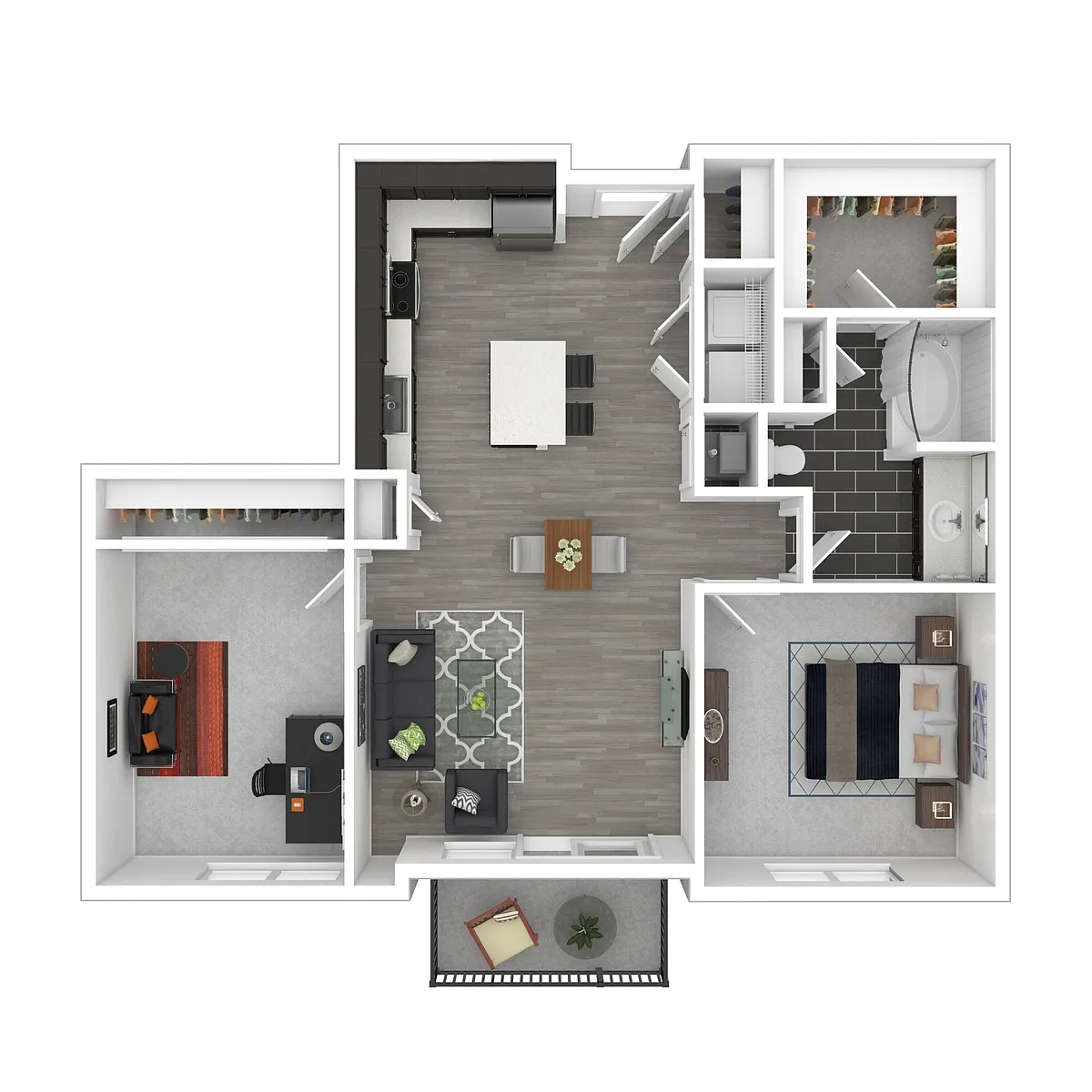 Floor plan 1 Bedroom Den