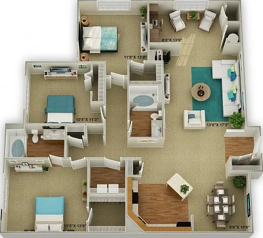 The Legend with Sunroom Three Bedroom Floor Plan The Legend with Sunroom Three Bedroom Floor Plan