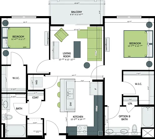 Two Bedroom | Two Bathroom Two Bedroom | Two Bathroom