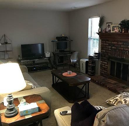 Family room with fireplace