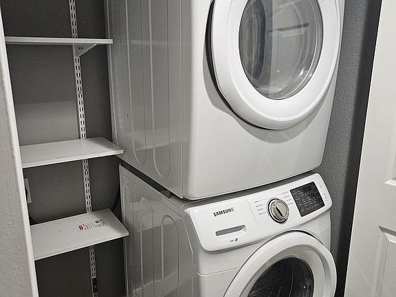 Hall closet, in-unit laundry