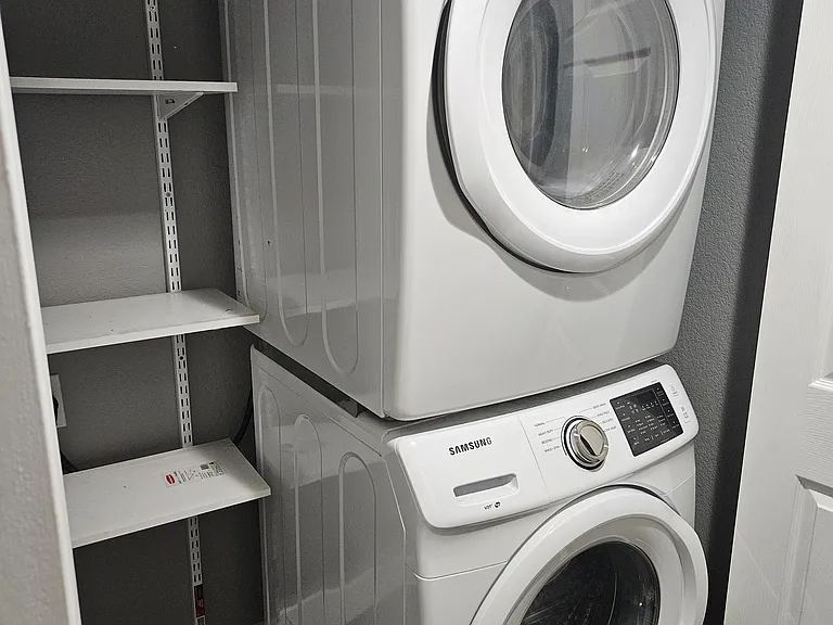 Hall closet, in-unit laundry