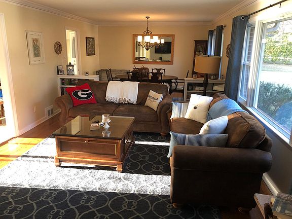 Living room and dining room