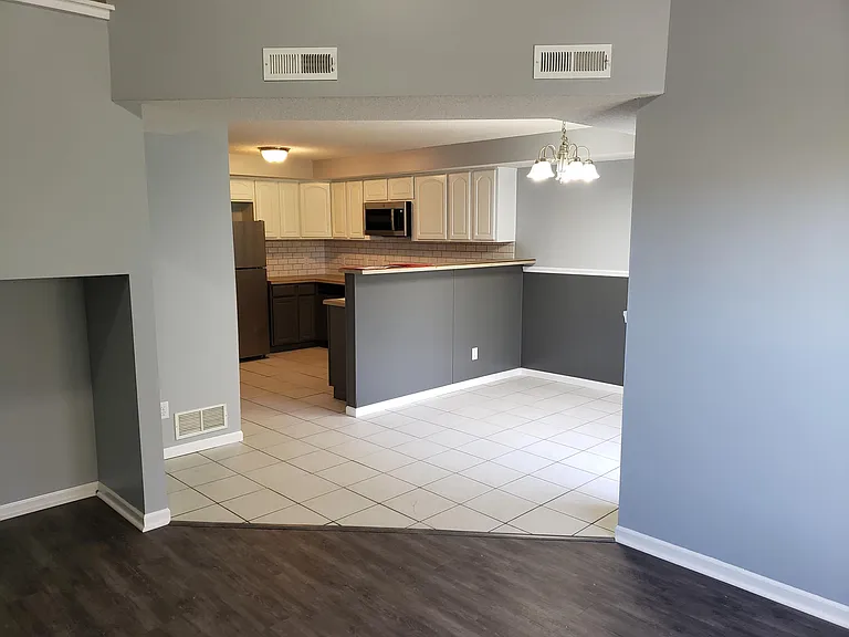 View if dining room & kitchen from living room