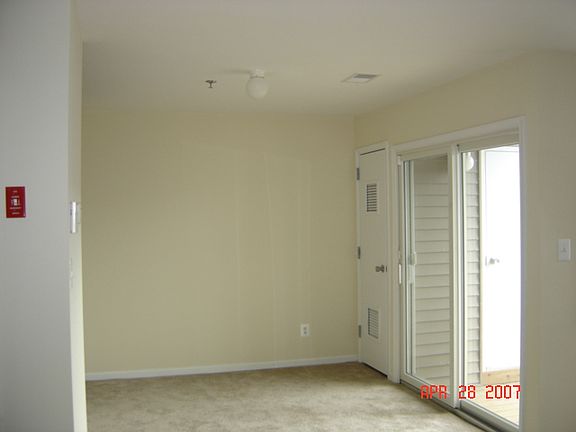 Dining room with sliders to patio