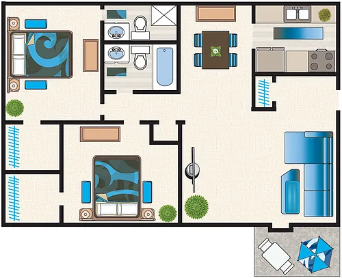 Floor plan 2 Bedroom