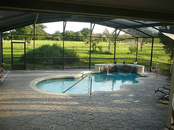screened pool and deck