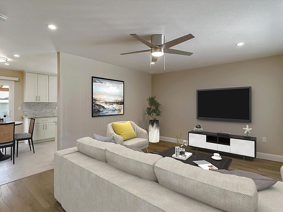 Living Room Furnished to Kitchen