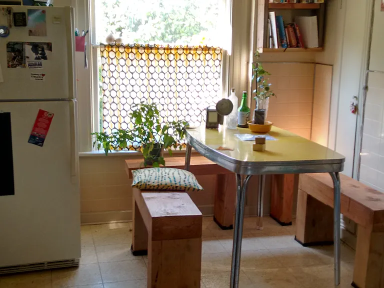 Bright breakfast nook in large kitchen