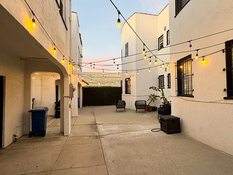 Communal backyard area
