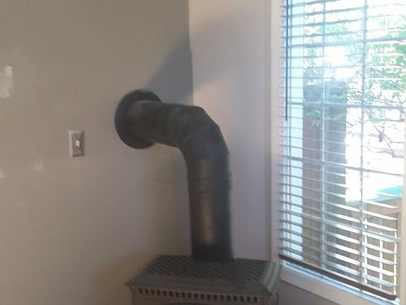 Gas stove heats creates ambiance and heats entire house