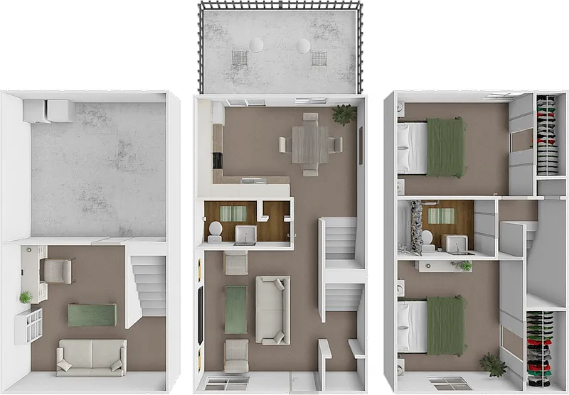 Floor plan Two Bedroom Townhome
