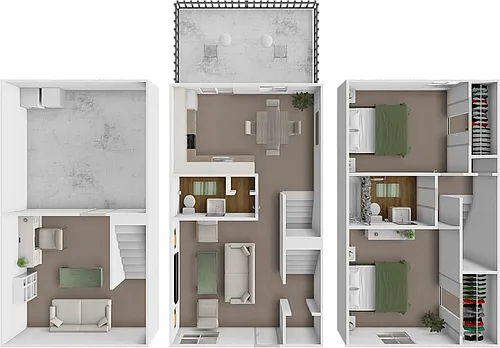 Floor plan Two Bedroom Townhome