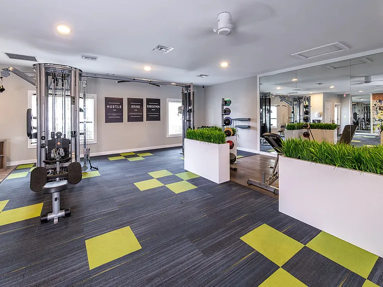 Stay motivated in our 24-hour, fully equipped fitness center featuring strength training machines, free weights, and inspiring workout spaces.