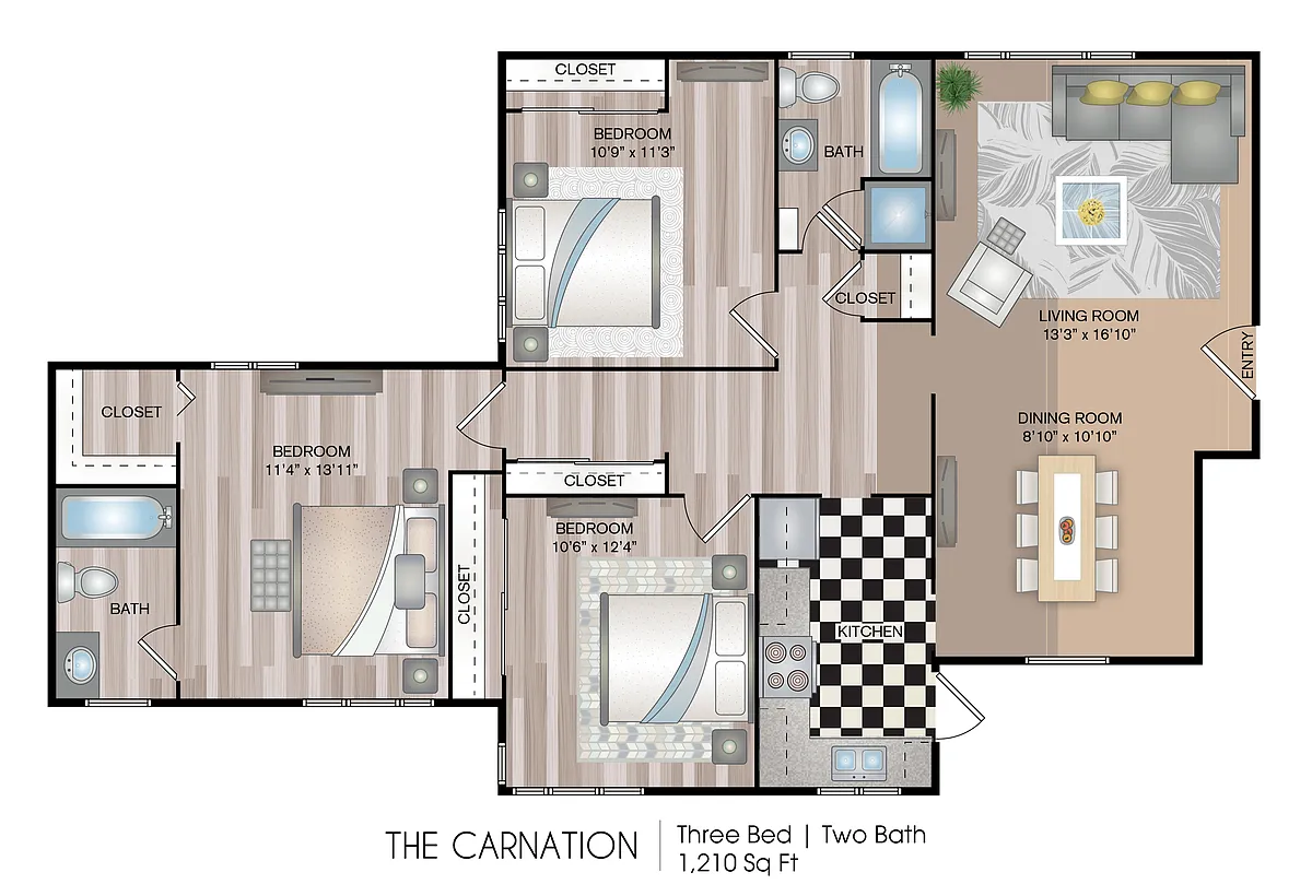 Floor plan The Carnation Renovated (Garden)