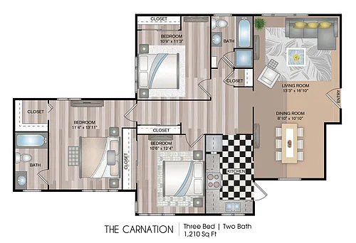 Floor plan The Carnation Renovated (Garden)