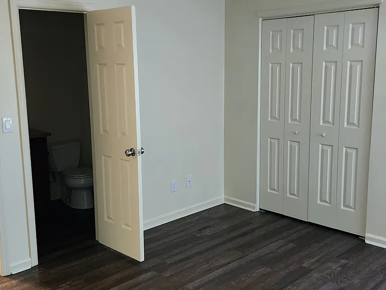 Master looking into batroom.