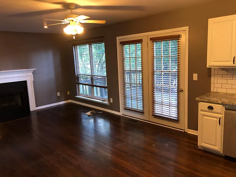 Dine-in kitchen with fireplace