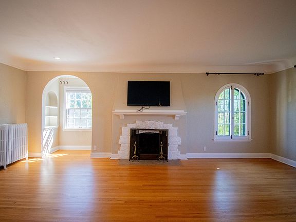 Living room and fireplace
