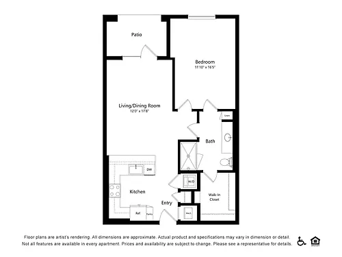 Floor plan 1x1K