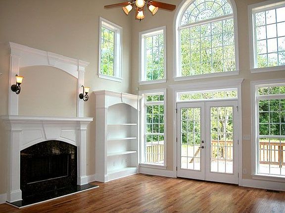 Wall of windows in family room