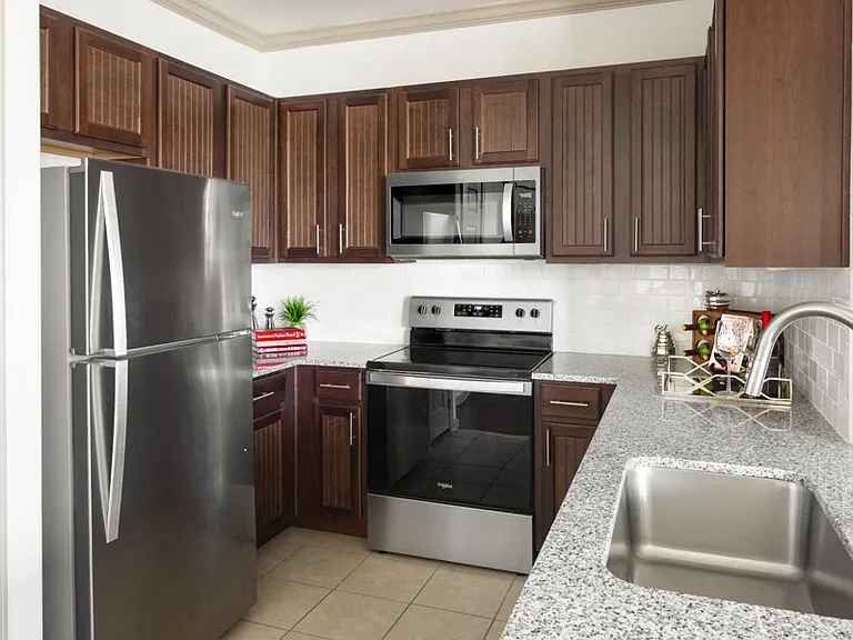 Upgraded homes include stainless steel appliances