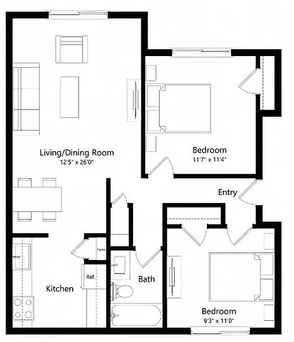 Floor plan B2-E