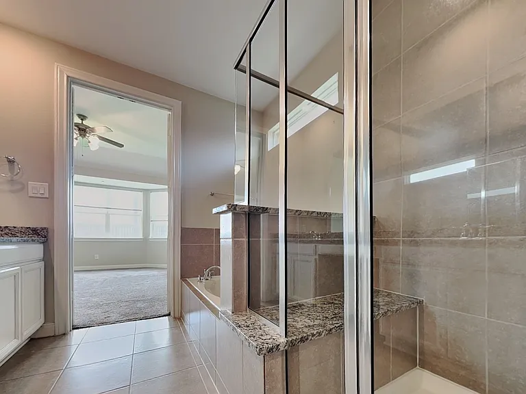 Spacious bathroom with modern