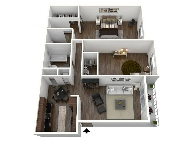 Floor plan 2BD-2BA