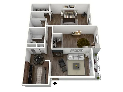 Floor plan 2BD-2BA