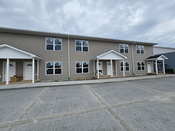 Exterior front of townhome building