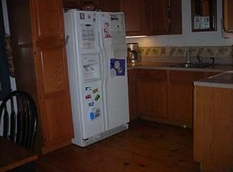 Kitchen area wide pine floors