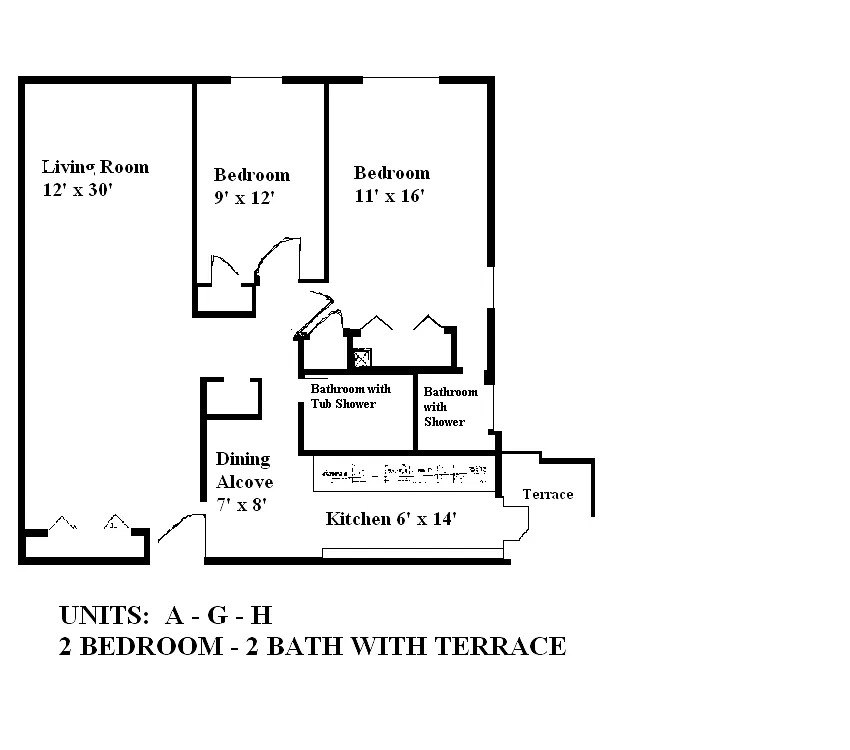 Floor plan 2 Bed 2 bath