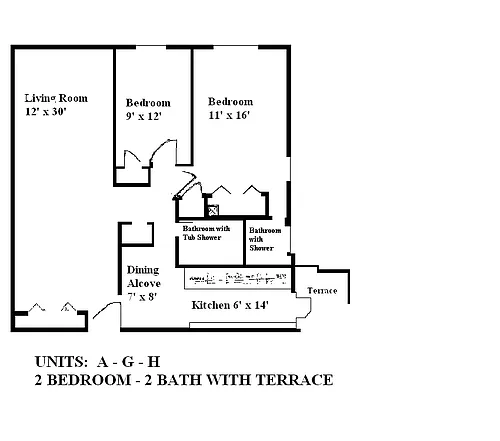 Floor plan 2 Bed 2 bath