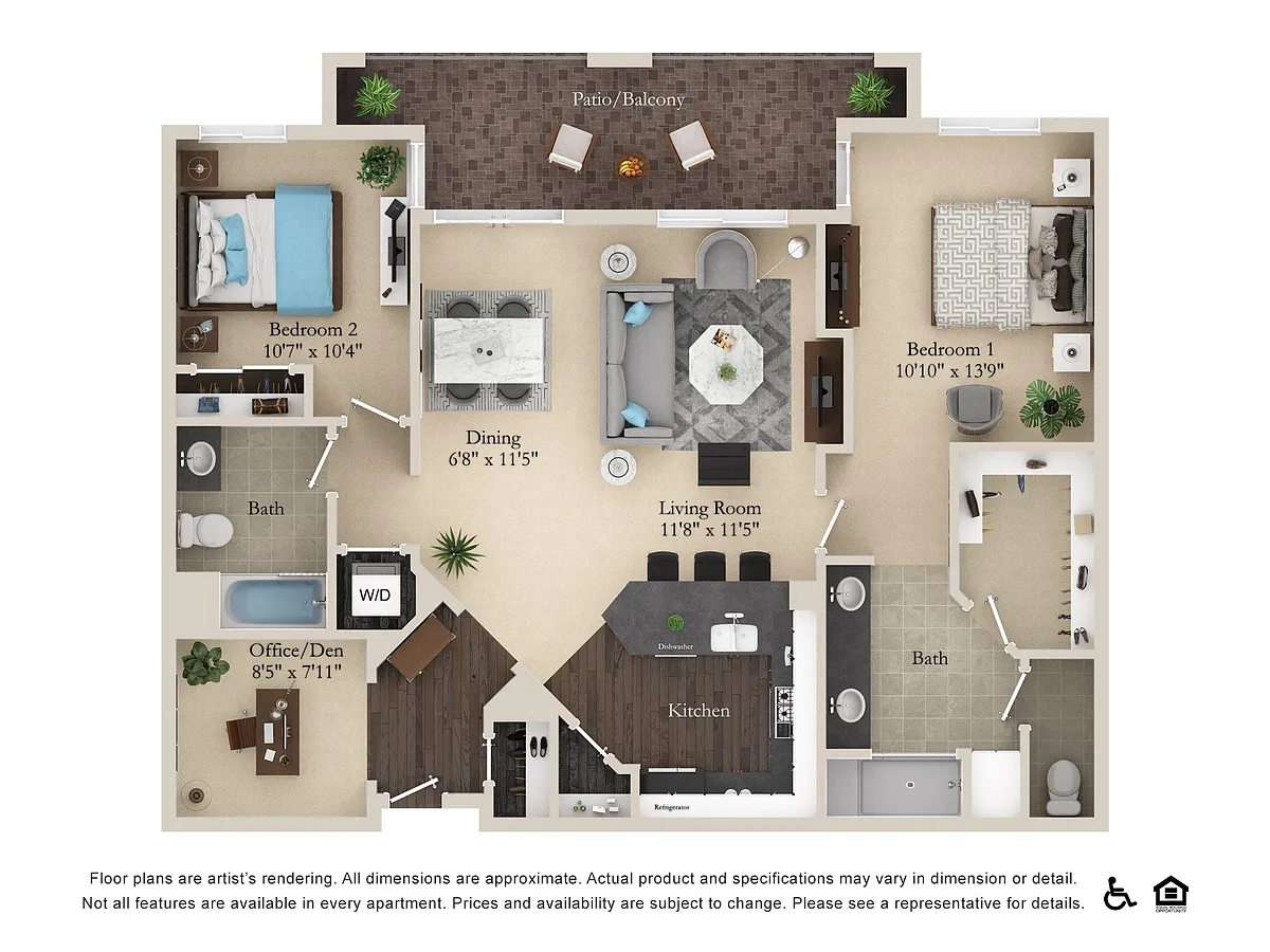 Floor plan 2x2 - Den - Small