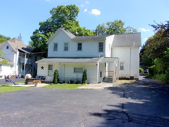 Rear of duplex with patio's