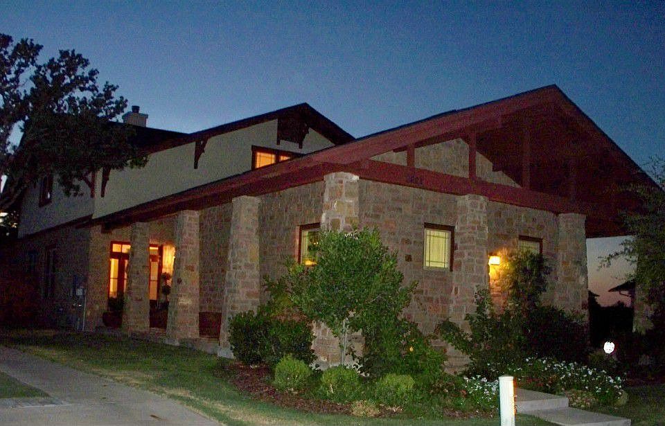 Front view at dusk