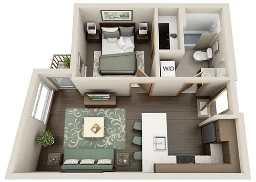 Floor plan 1X1 A