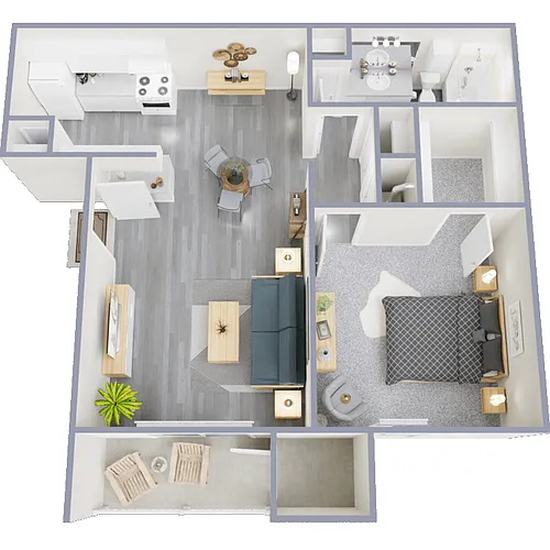 Floor plan Junior 1 Bed 1 Bath