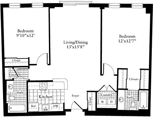 Floor plan 2 Bedrooms B