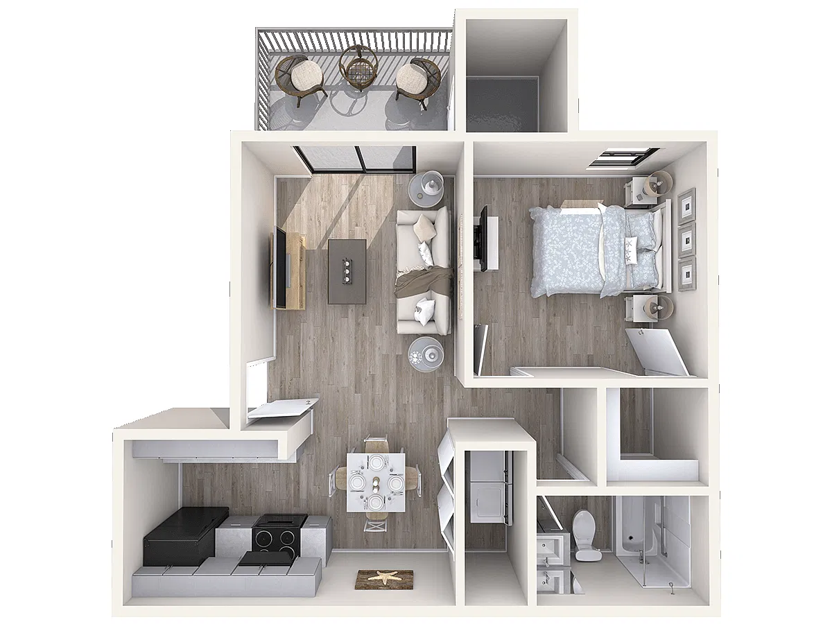 Floor plan 1 Bed/1 Bath Renovated